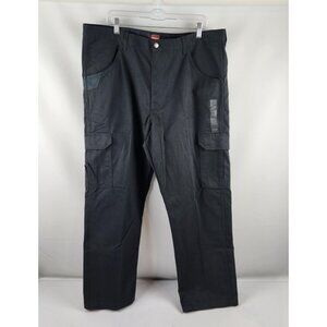 Wrangler Pants Mens 40x30 Black Relaxed Fit Workwear Twill Cargo NWT